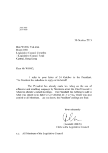 Reply to Hon WONG Yuk-man's letter dated 24 October 2013 to the