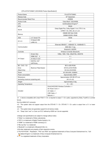 【"PLAYSTATION®3" (CECHK06) Product Specification】 Product