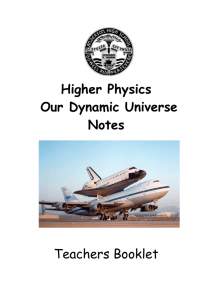 Higher Physics Our Dynamic Universe Notes Teachers Booklet