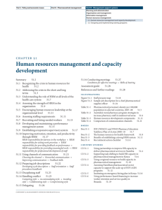 Human Resources Management and Capacity Development. (MDS