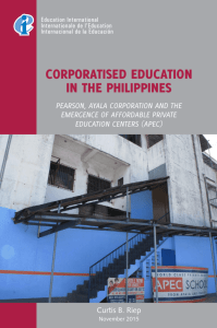 Corporatised Education in the Philippines: Pearson, Ayala