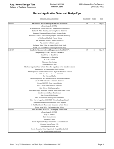 Revised Application Notes and Design Tips