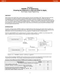 238-31: WHERE vs. IF Statements: Knowing the Difference in