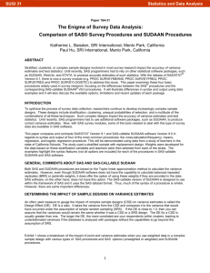 194-31: The Enigma of Survey Data Analysis: Comparison of SAS