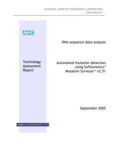 Technology Assessment Report DNA sequence data analysis