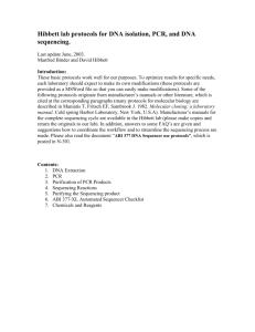 Hibbett lab protocols for DNA isolation, PCR, and DNA sequencing.