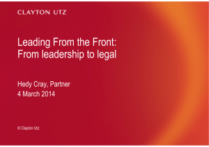 Leading From the Front: From leadership to legal