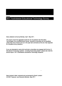 a survey of learning technology use in 2011 by the university sector