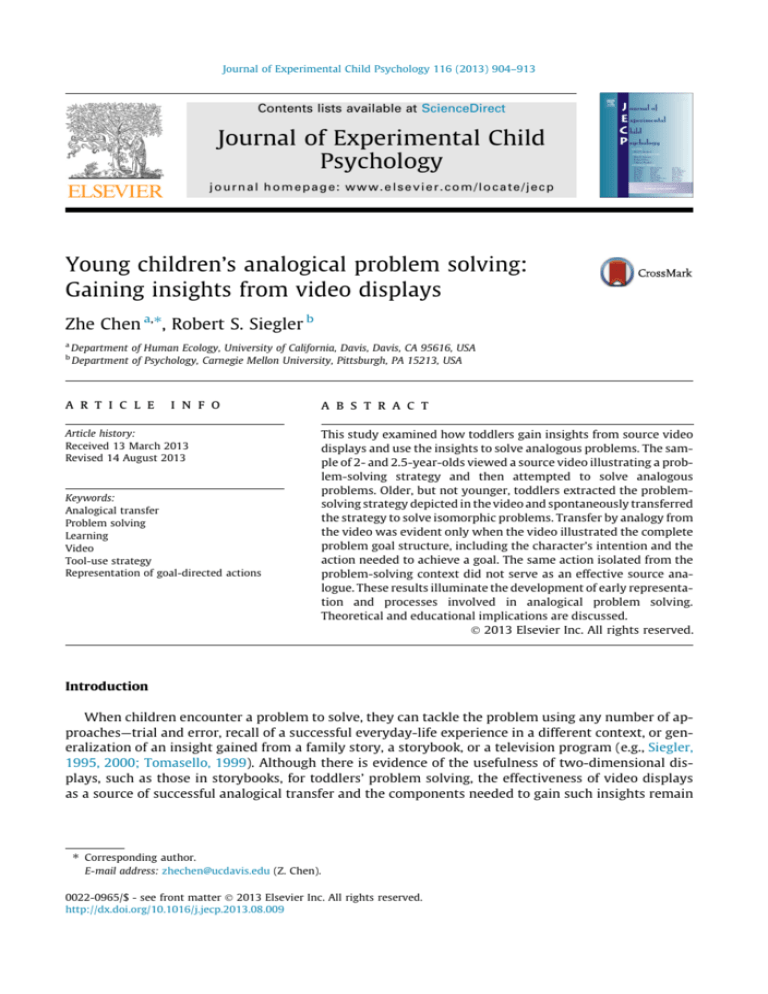 Chen Z Siegler R S Psychology