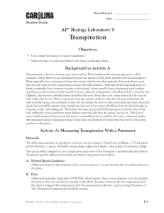AP Lab 9 Transpiration Manual