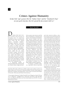 "Crimes Against Humanity," Ward Churchill