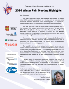 Faits saillants - pdf - Quebec Pain Research Network