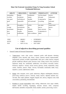 List of adjectives describing personal qualities