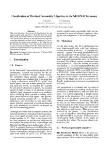 Classification of Wordnet Personality Adjectives in the NEO PI