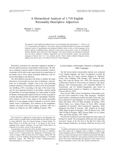 A Hierarchical Analysis of 1,710 English Personality