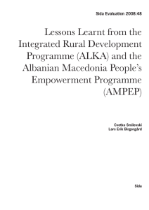 Lessons Learnt from the Integrated Rural Development