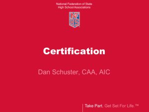 Certification - National Federation of State High School Associations