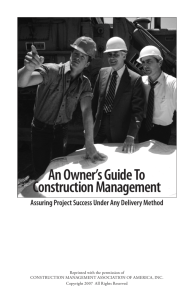 An Owner's Guide To Construction Management