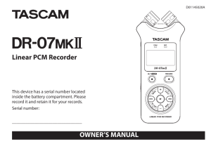 DR-07MKII Owner's Manual