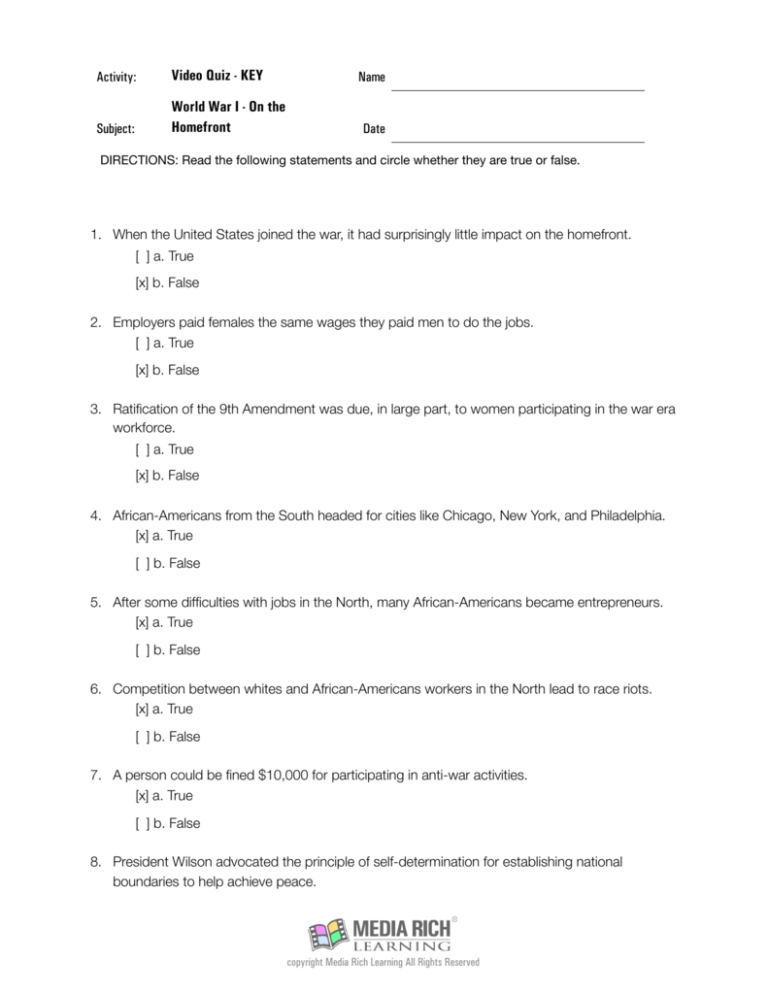 Frontline Spying On The Homefront Worksheet Answer Key