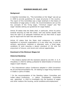 Minimum Wages Act, 1948 - Ministry of Labour and Employment