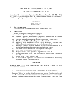 1 THE MINIMUM WAGES (CENTRAL) RULES, 1950 Vide