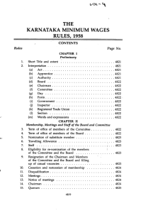 THE KARNATAKA MINIMUM WAGES RULES. 1958