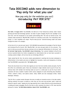 Tata DOCOMO adds new dimension to 'Pay only for what you use'