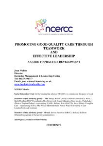 Promoting Good Quality Care Through Teamwork And Effective