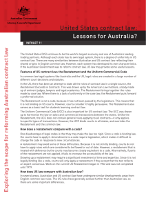 United States contract law: Lessons for Australia?