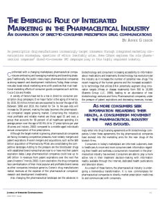 the emerging role of integrated marketing in the pharmaceutical
