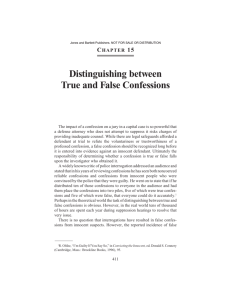 Distinguishing Between True And False Confessions