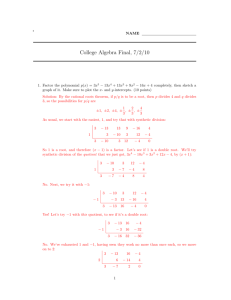 College Algebra Final, 7/2/10