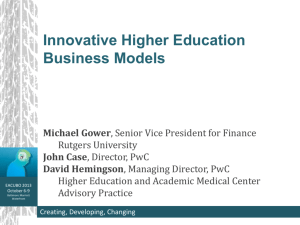 Innovative Higher Education Business Models