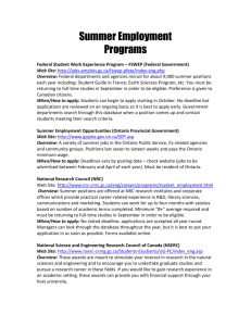 Summer Employment Programs - University of Toronto Mississauga