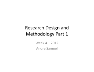 Research Design and Methodology Part 1