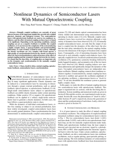 Nonlinear Dynamics of Semiconductor Lasers With Mutual