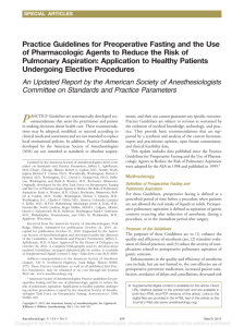 Practice Guidelines for Preoperative Fasting