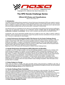 The HPD Honda Challenge Series