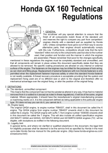 Honda GX160 Technical Regulations v11