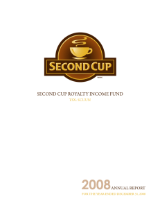 Second Cup Royalty Income Fund 2008 Annual