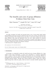 The benefits and costs of group affiliation