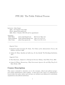 PPE 202: The Public Political Process