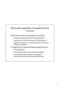 Hormonal regulation of gonad function