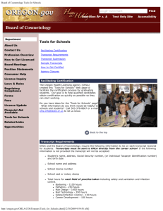 Board of Cosmetology Tools for Schools