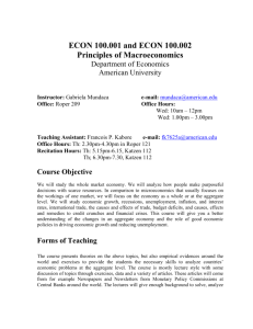 ECON 100.001 and ECON 100.002 Principles of Macroeconomics