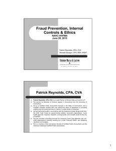 Fraud Prevention, Internal Controls & Ethics