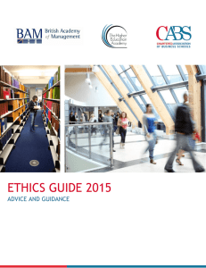 ethics guide 2015 - Chartered Association of Business Schools
