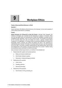 Workplace Ethics - ICAI Knowledge Gateway