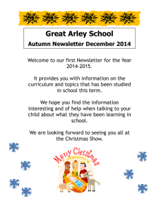 Autumn Newsletter 2014